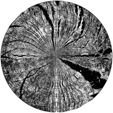 Siyah-Beyaz Grunge Üst üste bindirme elementi. Daire şekli, logo, rozet, etiket, simge. Soyut Tehlike Doku Arkaplanı. Kirli Vintage Monochrome Vektör İllüstrasyon Arkaplanı. Fırça Vuruşları Şablonu