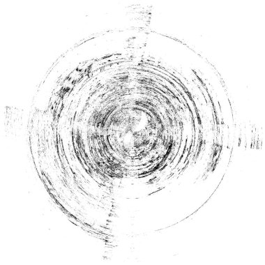 Siyah-Beyaz Grunge Üst üste bindirme elementi. Daire şekli, logo, rozet, etiket, simge. Soyut Tehlike Doku Arkaplanı. Kirli Vintage Monochrome Vektör İllüstrasyon Arkaplanı. Fırça Vuruşları Şablonu