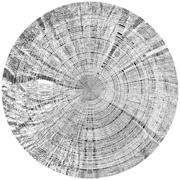 黑白圆曲柄叠置元件 圆形图案 困难的纹理背拉 肮脏的复古单色矢量图解背景 刷子笔划模板 — 图库照片