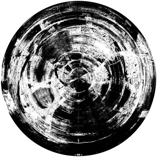 Μαύρο Άσπρο Στρογγυλό Grunge Στοιχείο Επικάλυψης Μοτίβο Κύκλου Λογότυπο Σήμα — Φωτογραφία Αρχείου