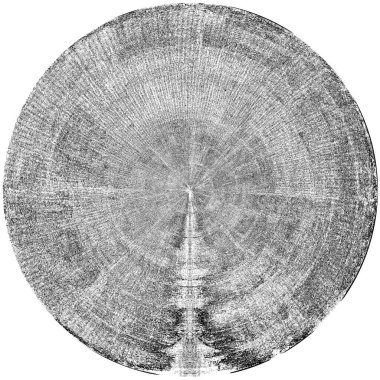 Siyah-Beyaz Grunge Üst üste bindirme elementi. Daire şekli, logo, rozet, etiket, simge. Soyut Tehlike Doku Arkaplanı. Kirli Vintage Monochrome Vektör İllüstrasyon Arkaplanı. Fırça Vuruşları Şablonu