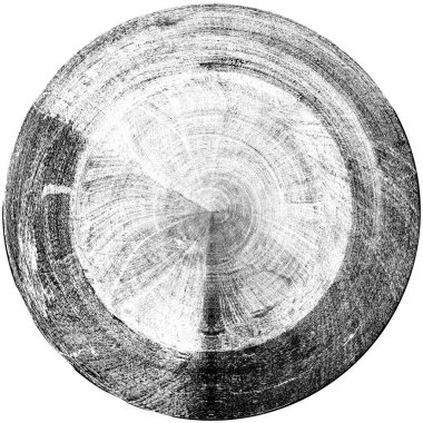 Siyah-Beyaz Grunge Üst üste bindirme elementi. Daire şekli, logo, rozet, etiket, simge. Soyut Tehlike Doku Arkaplanı. Kirli Vintage Monochrome Vektör İllüstrasyon Arkaplanı. Fırça Vuruşları Şablonu