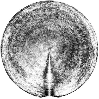 Siyah-Beyaz Grunge Üst üste bindirme elementi. Daire şekli, logo, rozet, etiket, simge. Soyut Tehlike Doku Arkaplanı. Kirli Vintage Monochrome Vektör İllüstrasyon Arkaplanı. Fırça Vuruşları Şablonu