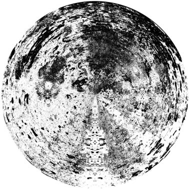 Siyah-Beyaz Grunge Üst üste bindirme elementi. Daire şekli, logo, rozet, etiket, simge. Soyut Tehlike Doku Arkaplanı. Kirli Vintage Monochrome Vektör İllüstrasyon Arkaplanı. Fırça Vuruşları Şablonu