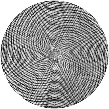 Siyah-Beyaz Grunge Üst üste bindirme elementi. Daire şekli, logo, rozet, etiket, simge. Soyut Tehlike Doku Arkaplanı. Kirli Vintage Monochrome Vektör İllüstrasyon Arkaplanı. Fırça Vuruşları Şablonu