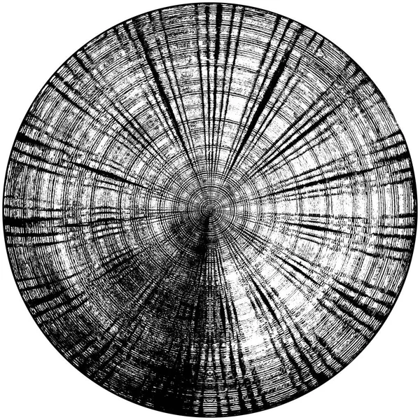 黑白圆曲柄叠置元件 圆形图案 困难的纹理背拉 肮脏的复古单色矢量图解背景 刷子笔划模板 — 图库照片