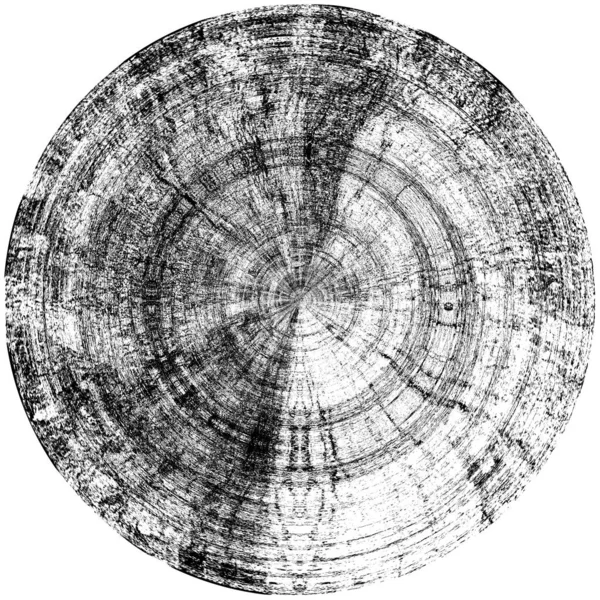 黑白圆曲柄叠置元件 圆形图案 困难的纹理背拉 肮脏的复古单色矢量图解背景 刷子笔划模板 — 图库照片