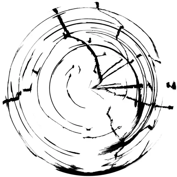 Fekete Fehér Kerek Grunge Fedőelem Kör Minta Logó Jelvény Címke — Stock Fotó