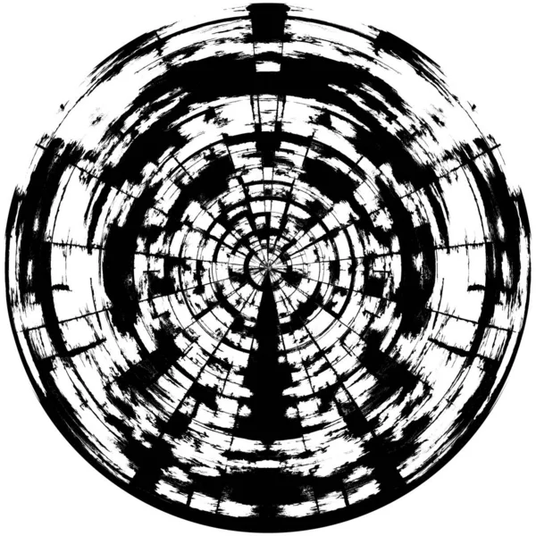 ブラックホワイトの丸みを帯びたグラウンジオーバーレイ要素 サークルパターン バッジ ラベル アイコン 要約ストレステクスチャの背景 ダーティヴィンテージモノクロームベクトルイラスト背景 ブラシストロークテンプレート — ストック写真