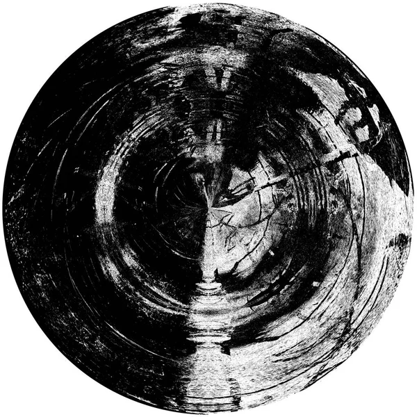 Élément Superposition Grunge Rond Noir Blanc Modèle Cercle Logo Insigne — Photo