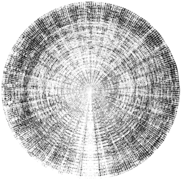 黑白圆曲柄叠置元件 圆形图案 困难的纹理背拉 肮脏的复古单色矢量图解背景 刷子笔划模板 — 图库照片
