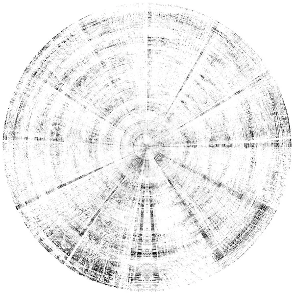 黑白圆曲柄叠置元件 圆形图案 困难的纹理背拉 肮脏的复古单色矢量图解背景 刷子笔划模板 — 图库照片