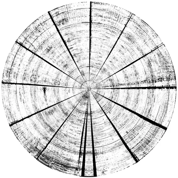 黑白圆曲柄叠置元件 圆形图案 困难的纹理背拉 肮脏的复古单色矢量图解背景 刷子笔划模板 — 图库照片