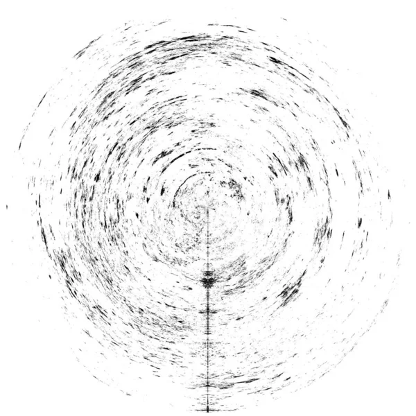 黑白圆曲柄叠置元件 圆形图案 困难的纹理背拉 肮脏的复古单色矢量图解背景 刷子笔划模板 — 图库照片