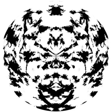 Siyah-Beyaz Grunge Üst üste bindirme elementi. Daire şekli, logo, rozet, etiket, simge. Soyut Tehlike Doku Arkaplanı. Kirli Vintage Monochrome Vektör İllüstrasyon Arkaplanı. Fırça Vuruşları Şablonu