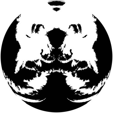 Siyah-Beyaz Grunge Üst üste bindirme elementi. Daire şekli, logo, rozet, etiket, simge. Soyut Tehlike Doku Arkaplanı. Kirli Vintage Monochrome Vektör İllüstrasyon Arkaplanı. Fırça Vuruşları Şablonu