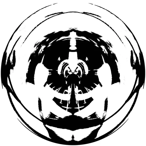 Elemento Sovrapposizione Grunge Rotondo Bianco Nero Modello Cerchio Logo Distintivo — Foto Stock