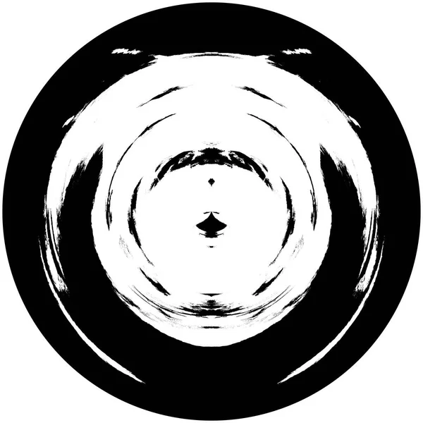 Чорно Білий Круглий Грандж Накладання Елемент Візерунок Кола Логотип Значок — стокове фото