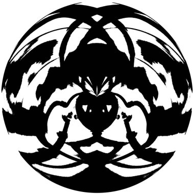 Siyah-Beyaz Grunge Üst üste bindirme elementi. Daire şekli, logo, rozet, etiket, simge. Soyut Tehlike Doku Arkaplanı. Kirli Vintage Monochrome Vektör İllüstrasyon Arkaplanı. Fırça Vuruşları Şablonu