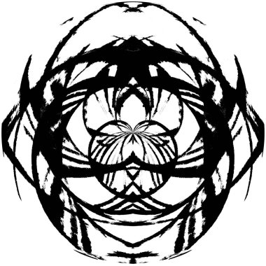 Siyah-Beyaz Grunge Üst üste bindirme elementi. Daire şekli, logo, rozet, etiket, simge. Soyut Tehlike Doku Arkaplanı. Kirli Vintage Monochrome Vektör İllüstrasyon Arkaplanı. Fırça Vuruşları Şablonu