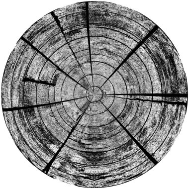 Siyah-Beyaz Grunge Üst üste bindirme elementi. Daire şekli, logo, rozet, etiket, simge. Soyut Tehlike Doku Arkaplanı. Kirli Vintage Monochrome Vektör İllüstrasyon Arkaplanı. Fırça Vuruşları Şablonu