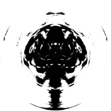 Siyah-Beyaz Grunge Üst üste bindirme elementi. Daire şekli, logo, rozet, etiket, simge. Soyut Tehlike Doku Arkaplanı. Kirli Vintage Monochrome Vektör İllüstrasyon Arkaplanı. Fırça Vuruşları Şablonu