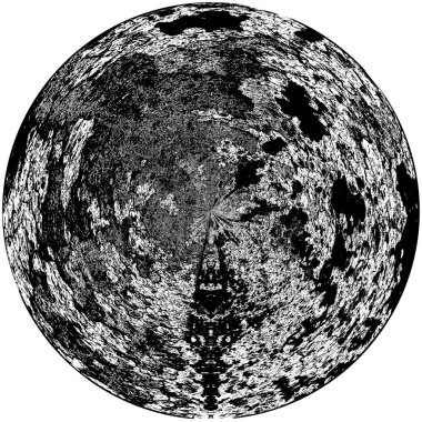 Siyah-Beyaz Grunge Üst üste bindirme elementi. Daire şekli, logo, rozet, etiket, simge. Soyut Tehlike Doku Arkaplanı. Kirli Vintage Monochrome Vektör İllüstrasyon Arkaplanı. Fırça Vuruşları Şablonu