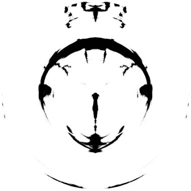 Siyah-Beyaz Grunge Üst üste bindirme elementi. Daire şekli, logo, rozet, etiket, simge. Soyut Tehlike Doku Arkaplanı. Kirli Vintage Monochrome Vektör İllüstrasyon Arkaplanı. Fırça Vuruşları Şablonu