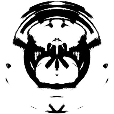 Siyah-Beyaz Grunge Üst üste bindirme elementi. Daire şekli, logo, rozet, etiket, simge. Soyut Tehlike Doku Arkaplanı. Kirli Vintage Monochrome Vektör İllüstrasyon Arkaplanı. Fırça Vuruşları Şablonu