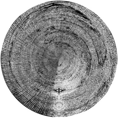 Siyah-Beyaz Grunge Üst üste bindirme elementi. Daire şekli, logo, rozet, etiket, simge. Soyut Tehlike Doku Arkaplanı. Kirli Vintage Monochrome Vektör İllüstrasyon Arkaplanı. Fırça Vuruşları Şablonu