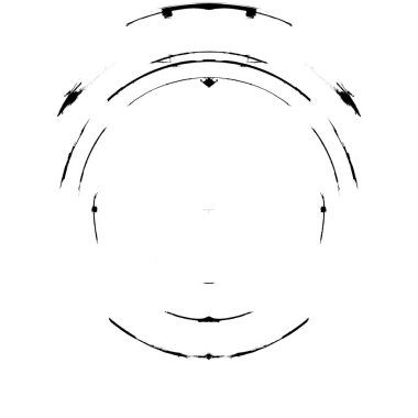 Siyah-Beyaz Grunge Üst üste bindirme elementi. Daire şekli, logo, rozet, etiket, simge. Soyut Tehlike Doku Arkaplanı. Kirli Vintage Monochrome Vektör İllüstrasyon Arkaplanı. Fırça Vuruşları Şablonu