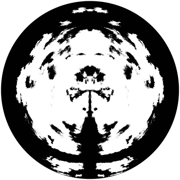 Elemento Superposición Grunge Redondo Blanco Negro Patrón Círculo Logotipo Insignia — Foto de Stock