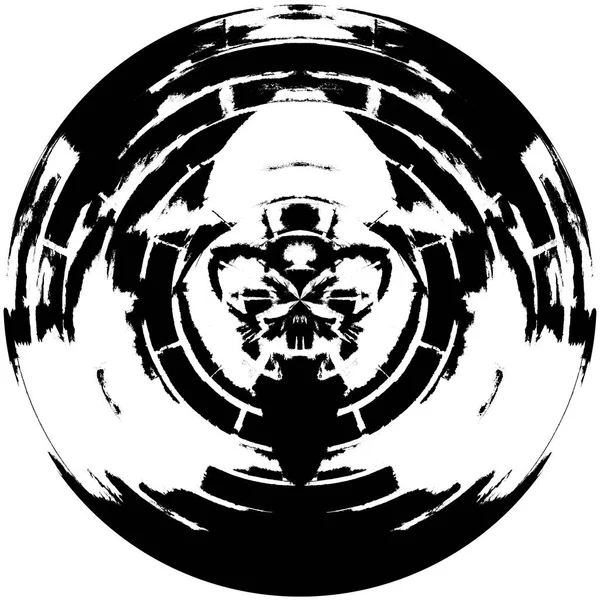 Elemento Superposición Grunge Redondo Blanco Negro Patrón Círculo Logotipo Insignia —  Fotos de Stock