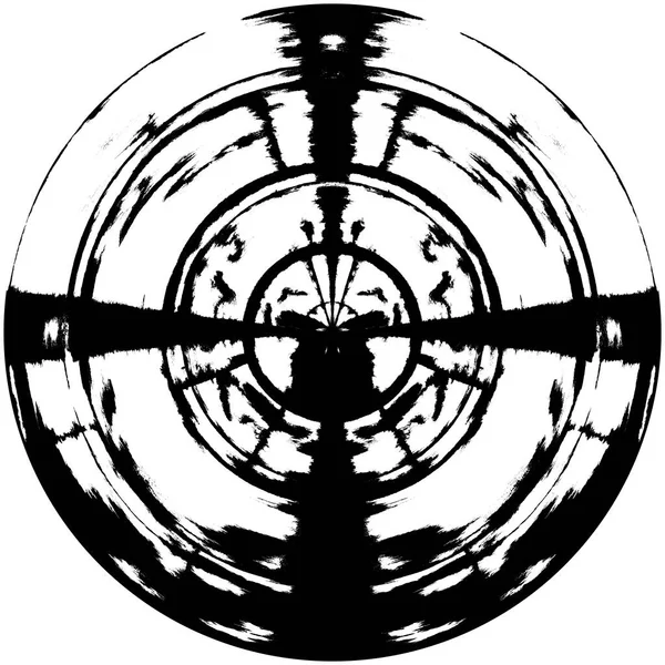 Zwart Wit Ronde Grunge Overlay Element Cirkelpatroon Logo Badge Label — Stockfoto