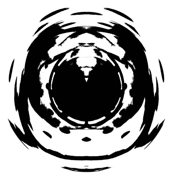 Чорно Білий Круглий Грандж Накладання Елемент Візерунок Кола Логотип Значок — стокове фото