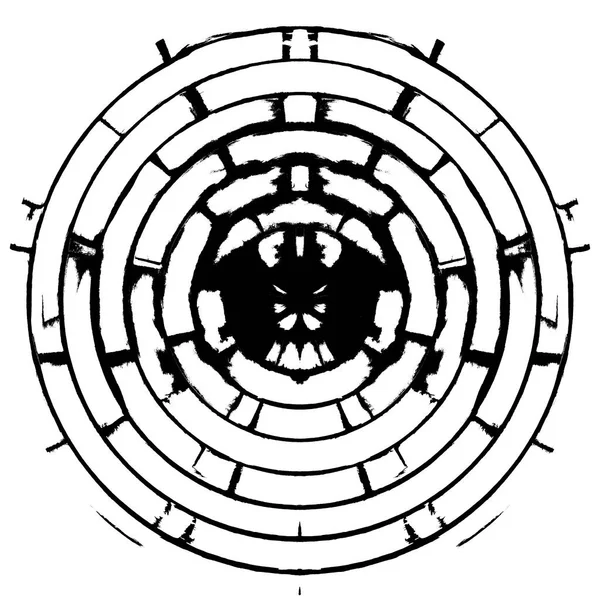 Черно Белая Круглая Обложка Element Круговая Порука Значок Значок Значок — стоковое фото