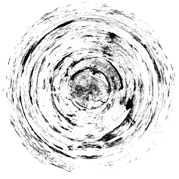 Siyah-Beyaz Grunge Üst üste bindirme elementi. Daire şekli, logo, rozet, etiket, simge. Soyut Tehlike Doku Arkaplanı. Kirli Vintage Monochrome Vektör İllüstrasyon Arkaplanı. Fırça Vuruşları Şablonu