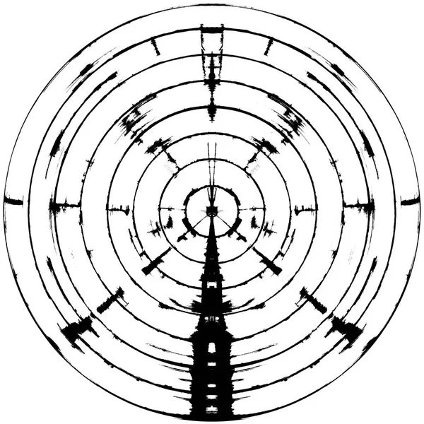Чорно Білий Круглий Грандж Накладання Елемент Візерунок Кола Логотип Значок — стокове фото