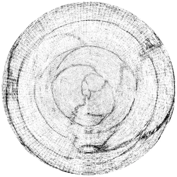 黑白圆曲柄叠置元件 圆形图案 困难的纹理背拉 肮脏的复古单色矢量图解背景 刷子笔划模板 — 图库照片