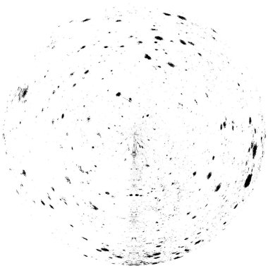 Siyah-Beyaz Grunge Üst üste bindirme elementi. Daire şekli, logo, rozet, etiket, simge. Soyut Tehlike Doku Arkaplanı. Kirli Vintage Monochrome Vektör İllüstrasyon Arkaplanı. Fırça Vuruşları Şablonu