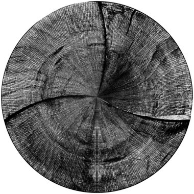 Siyah-Beyaz Grunge Üst üste bindirme elementi. Daire şekli, logo, rozet, etiket, simge. Soyut Tehlike Doku Arkaplanı. Kirli Vintage Monochrome Vektör İllüstrasyon Arkaplanı. Fırça Vuruşları Şablonu