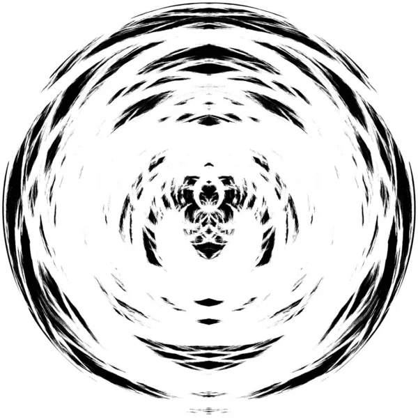 Black White Grunge Overlay Element Kreis Muster Logo Abzeichen Etikett — Stockfoto