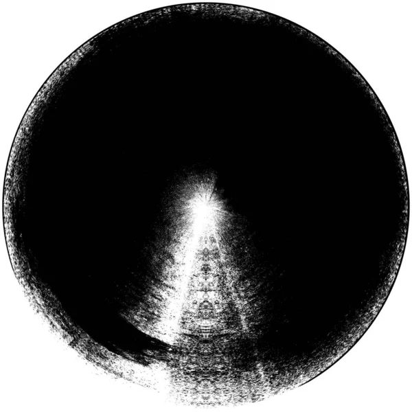 Чорно Білий Круглий Грандж Накладання Елемент Візерунок Кола Логотип Значок — стокове фото