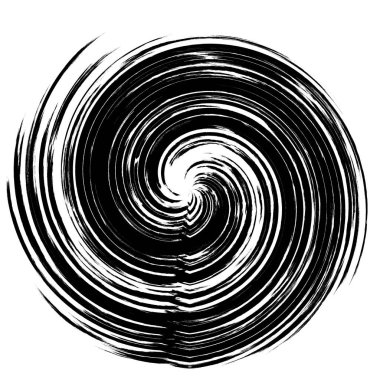 Siyah-Beyaz Grunge Üst üste bindirme elementi. Daire şekli, logo, rozet, etiket, simge. Soyut Tehlike Doku Arkaplanı. Kirli Vintage Monochrome Vektör İllüstrasyon Arkaplanı. Fırça Vuruşları Şablonu