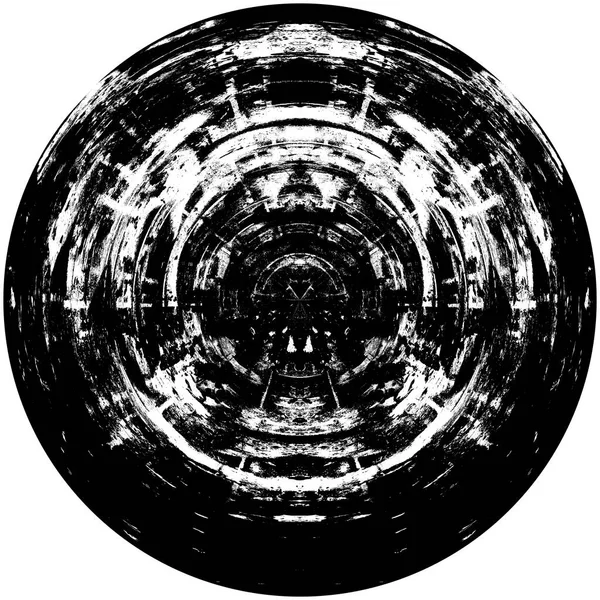 Élément Superposition Grunge Rond Noir Blanc Modèle Cercle Logo Insigne — Photo