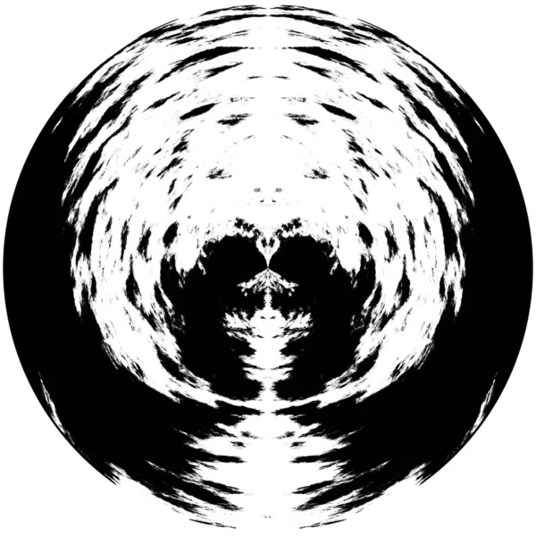 Elemento Sobreposição Grunge Redondo Preto Branco Padrão Círculo Logotipo Distintivo — Fotografia de Stock