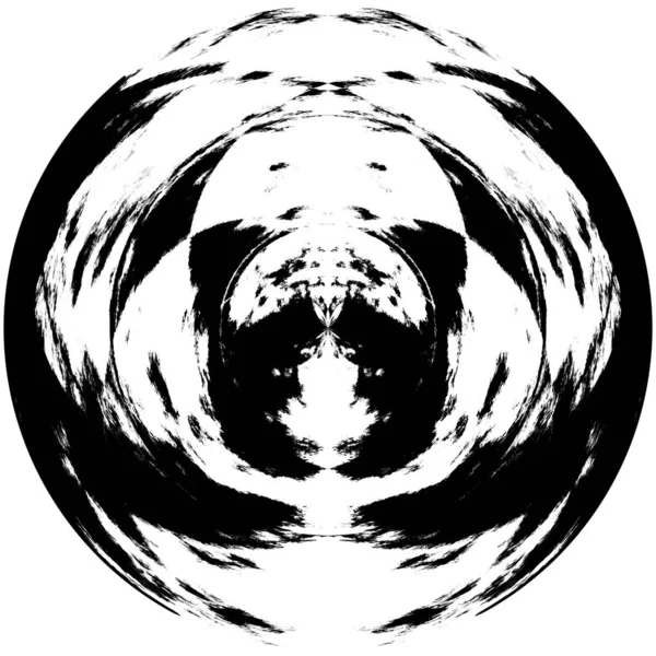 Elemento Superposición Grunge Redondo Blanco Negro Patrón Círculo Logotipo Insignia — Foto de Stock