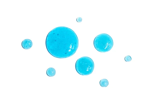 Textuur van hyaluronzuur, serumgel. Transparante vlek van gel geïsoleerd op witte achtergrond — Stockfoto