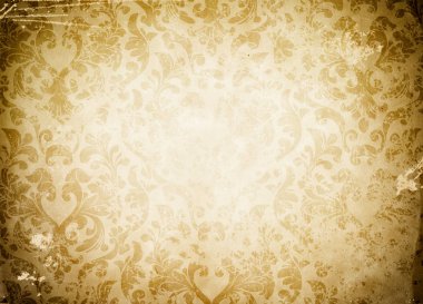 Grunge eski kağıt çiçek süsleme ile.