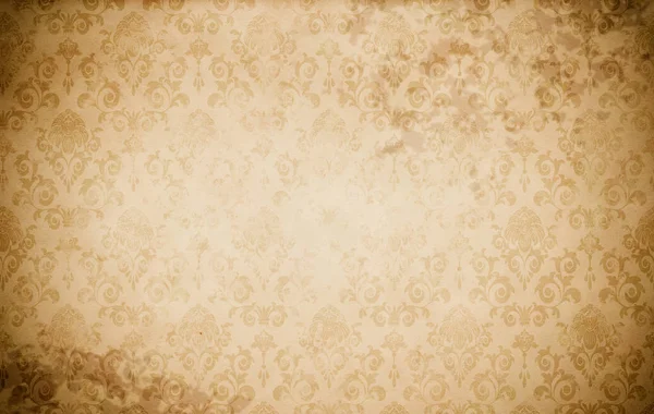Grunge paper bakgrund med vintage blommig prydnad. — Stockfoto